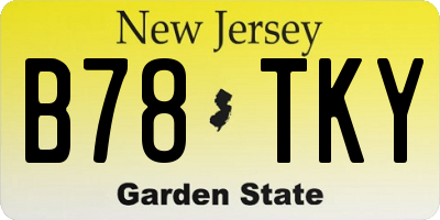 NJ license plate B78TKY
