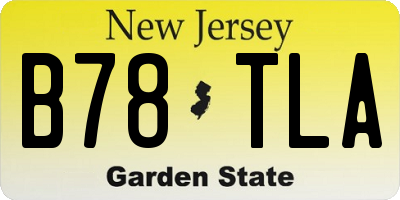 NJ license plate B78TLA