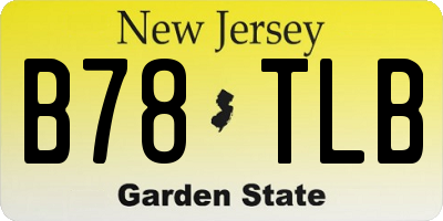 NJ license plate B78TLB