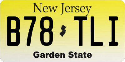 NJ license plate B78TLI