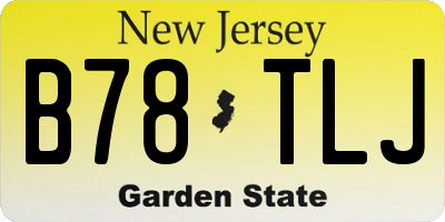 NJ license plate B78TLJ