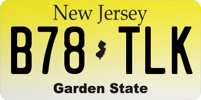 NJ license plate B78TLK