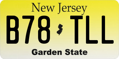 NJ license plate B78TLL