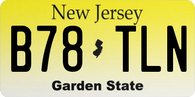 NJ license plate B78TLN