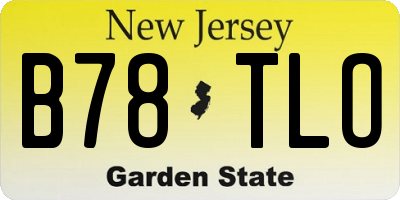 NJ license plate B78TLO