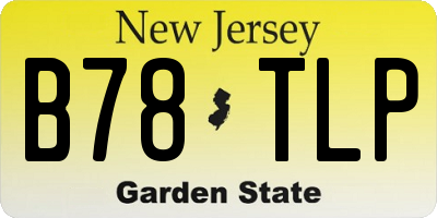 NJ license plate B78TLP