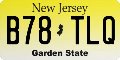 NJ license plate B78TLQ