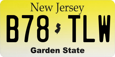 NJ license plate B78TLW