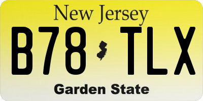 NJ license plate B78TLX