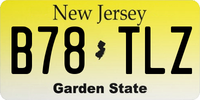 NJ license plate B78TLZ