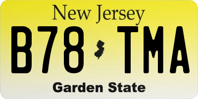 NJ license plate B78TMA