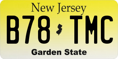 NJ license plate B78TMC