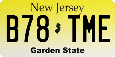NJ license plate B78TME