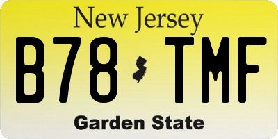 NJ license plate B78TMF