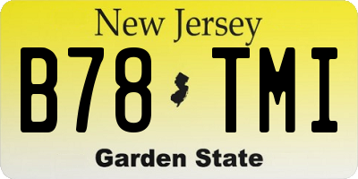 NJ license plate B78TMI
