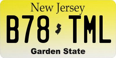 NJ license plate B78TML