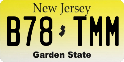 NJ license plate B78TMM