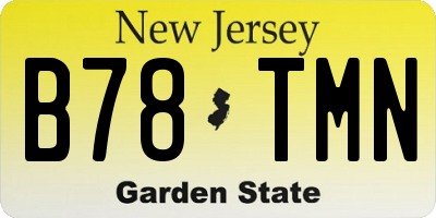 NJ license plate B78TMN