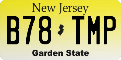 NJ license plate B78TMP