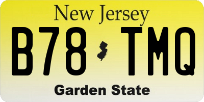 NJ license plate B78TMQ