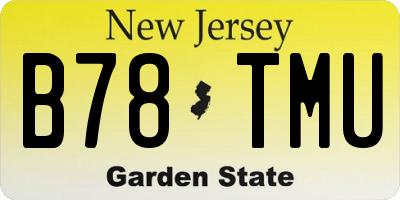 NJ license plate B78TMU