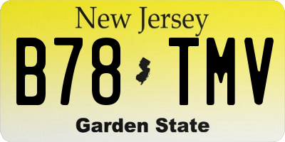 NJ license plate B78TMV