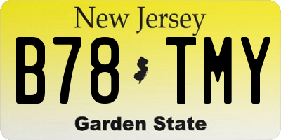 NJ license plate B78TMY