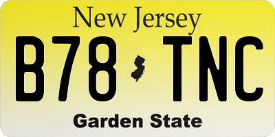 NJ license plate B78TNC