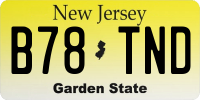 NJ license plate B78TND