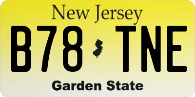 NJ license plate B78TNE