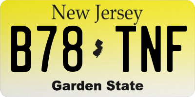 NJ license plate B78TNF