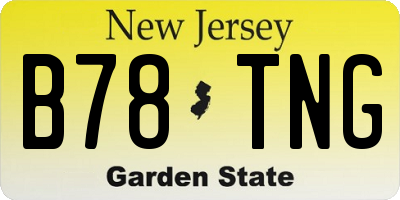 NJ license plate B78TNG