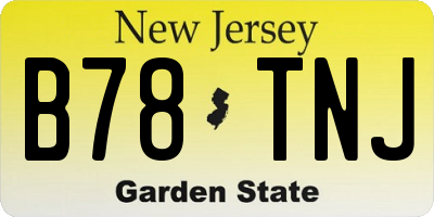 NJ license plate B78TNJ