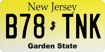 NJ license plate B78TNK