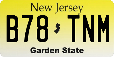 NJ license plate B78TNM