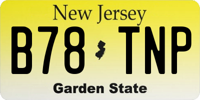 NJ license plate B78TNP