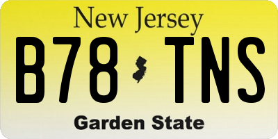 NJ license plate B78TNS