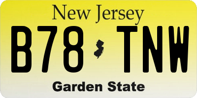 NJ license plate B78TNW