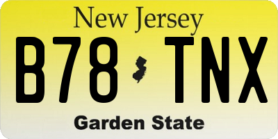 NJ license plate B78TNX