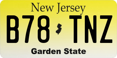 NJ license plate B78TNZ