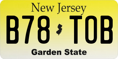 NJ license plate B78TOB