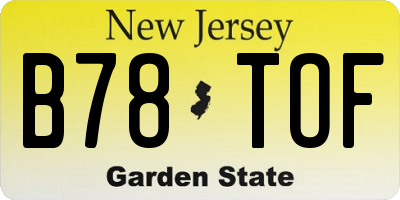 NJ license plate B78TOF