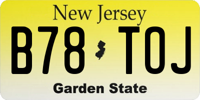 NJ license plate B78TOJ