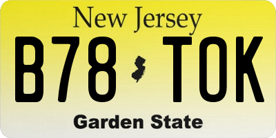 NJ license plate B78TOK