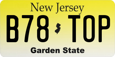 NJ license plate B78TOP