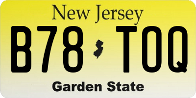 NJ license plate B78TOQ