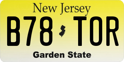 NJ license plate B78TOR