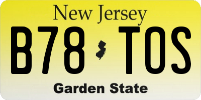 NJ license plate B78TOS