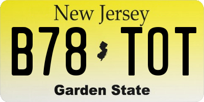 NJ license plate B78TOT