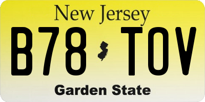 NJ license plate B78TOV